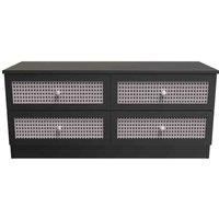 Welcome Furniture Ready Assembled Rattan 4 Drawer Bed Box In Smooth Black