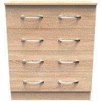 Welcome Furniture Ready Assembled Avon 4 Drawer Chest In Bardolino Oak