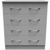 Welcome Furniture Ready Assembled Avon 4 Drawer Chest In Dusk Grey