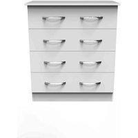 Welcome Furniture Ready Assembled Avon 4 Drawer Chest In White Matt