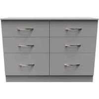 Welcome Furniture Ready Assembled Avon 6 Drawer Wide Chest In Dusk Grey