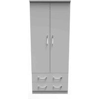 Welcome Furniture Ready Assembled Avon 2 Door 2 Drawer Wardrobe In Dusk Grey