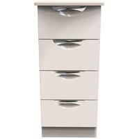 Welcome Furniture Ready Assembled Camden 4 Drawer Tallboy In Kashmir Gloss