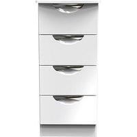 Swift Alva Ready Assembled 4 Drawer Gloss Tallboy - White