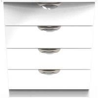 Welcome Furniture Ready Assembled Camden 4 Drawer Chest In White Gloss
