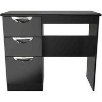 Welcome Furniture Ready Assembled Camden Vanity In Black Gloss