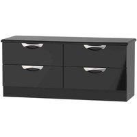 Welcome Furniture Ready Assembled Camden 4 Drawer Bed Box In Black Gloss