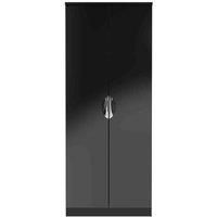 Welcome Furniture Ready Assembled Camden 2 Door Wardrobe In Black Gloss