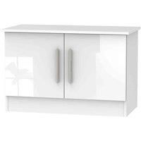 Welcome Furniture Ready Assembled Contrast Compact 2 Door Tv & Media Unit In White Gloss