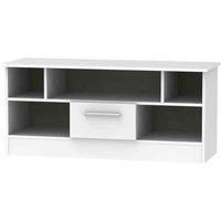Welcome Furniture Ready Assembled Contrast 1 Drawer Tv & Media Unit In White Gloss