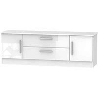 Welcome Furniture Ready Assembled Contrast 2 Door 2 Drawer Superwide Tv Unit In White Gloss