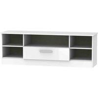Welcome Furniture Ready Assembled Contrast Wide 1 Drawer Tv & Media Unit In White Gloss
