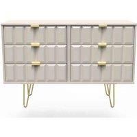Welcome Furniture Ready Assembled Cube 6 Drawer Chest In Kashmir Matt