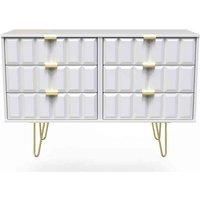Welcome Furniture Ready Assembled Cube 6 Drawer Chest In White Matt