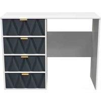 Welcome Furniture Ready Assembled Diamond 4 Drawer Vanity In Indigo Matt & White