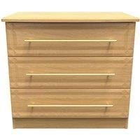 Welcome Furniture Ready Assembled Faye 3 Drawer Chest In Modern Oak