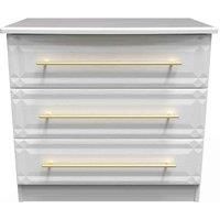Welcome Furniture Ready Assembled Faye 3 Drawer Chest In White Ash