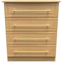 Welcome Furniture Ready Assembled Faye 4 Drawer Chest In Modern Oak