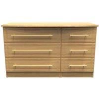 Welcome Furniture Ready Assembled Faye 6 Drawer Dresser Unit In Modern Oak