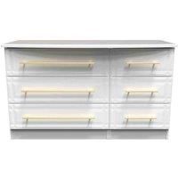 Welcome Furniture Ready Assembled Faye 6 Drawer Dresser Unit In White Ash