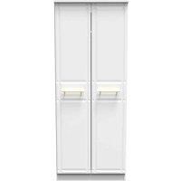 Welcome Furniture Ready Assembled Faye 2 Door Wardrobe With Shelf & Hanging Rail In White Ash