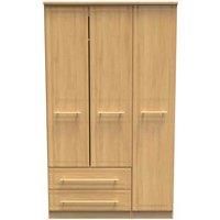 Welcome Furniture Ready Assembled Faye Triple Wardrobe In Modern Oak