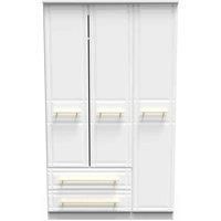 Welcome Furniture Ready Assembled Faye Triple Wardrobe In White Ash