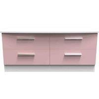 Welcome Furniture Ready Assembled Knightsbridge 4 Drawer Bed Box In Kobe Pink & White