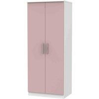 Welcome Furniture Ready Assembled Knightsbridge 2 Door Wardrobe In Kobe Pink & White