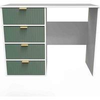 Welcome Furniture Ready Assembled Linear 4 Drawer Vanity In Labrador Green & White