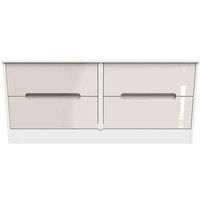 Welcome Furniture Ready Assembled Monaco 4 Drawer Bed Box In Kashmir Gloss & White