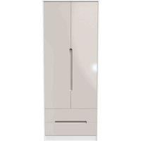 Welcome Furniture Ready Assembled Monaco 2 Door 2 Drawer Wardrobe In Kashmir Gloss & White