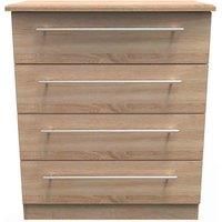 Welcome Furniture Ready Assembled Sherwood 4 Drawer Chest In Bardolino Oak