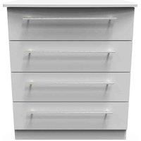Welcome Furniture Ready Assembled Sherwood 4 Drawer Chest In Grey Matt