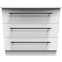 Welcome Furniture Ready Assembled Beverley 3 Drawer Chest In White Ash