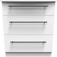 Welcome Furniture Ready Assembled Beverley 3 Drawer Deep Chest In White Ash