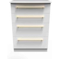 Welcome Furniture Ready Assembled Haworth 4 Drawer Deep Chest In White Ash