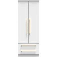 Welcome Furniture Ready Assembled Haworth 2 Door 2 Drawer Wardrobe In White Ash