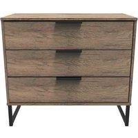 Welcome Furniture Ready Assembled Hong Kong G 3 Drawer Chest In Vintage Oak