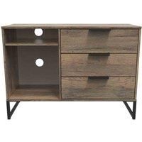 Welcome Furniture Ready Assembled Hong Kong G 3 Drawer Tv Unit In Vintage Oak