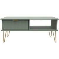 Welcome Furniture Ready Assembled Linear 1 Drawer Coffee Table In Reed Green