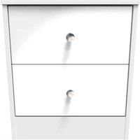Welcome Furniture Ready Assembled Padstow 2 Drawer Bedside Cabinet In White Gloss