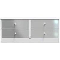 Welcome Furniture Ready Assembled Padstow 4 Drawer Bed Box In Uniform Grey Gloss & White
