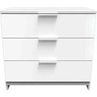 Welcome Furniture Ready Assembled Plymouth 3 Drawer Chest In White Gloss