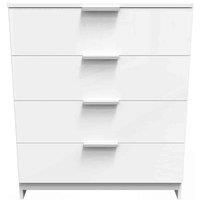 Welcome Furniture Ready Assembled Plymouth 4 Drawer Chest In White Gloss