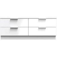 Welcome Furniture Ready Assembled Plymouth 4 Drawer Bed Box In White Gloss