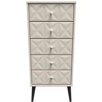 Welcome Furniture Ready Assembled Pixel 5 Drawer Tallboy In Kashmir Matt