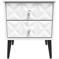 Welcome Furniture Ready Assembled Pixel 2 Drawer Bedside Cabinet In White Matt