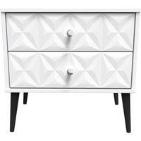 Welcome Furniture Ready Assembled Pixel 2 Drawer Side Table In White Matt