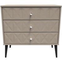 Welcome Furniture Ready Assembled Pixel 3 Drawer Chest In Mushroom Matt